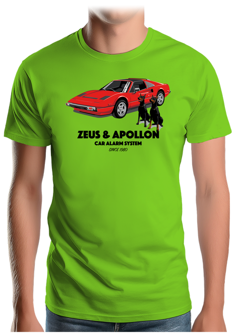 T-Shirt Homme Zeus et Apollon Voiture Alarme