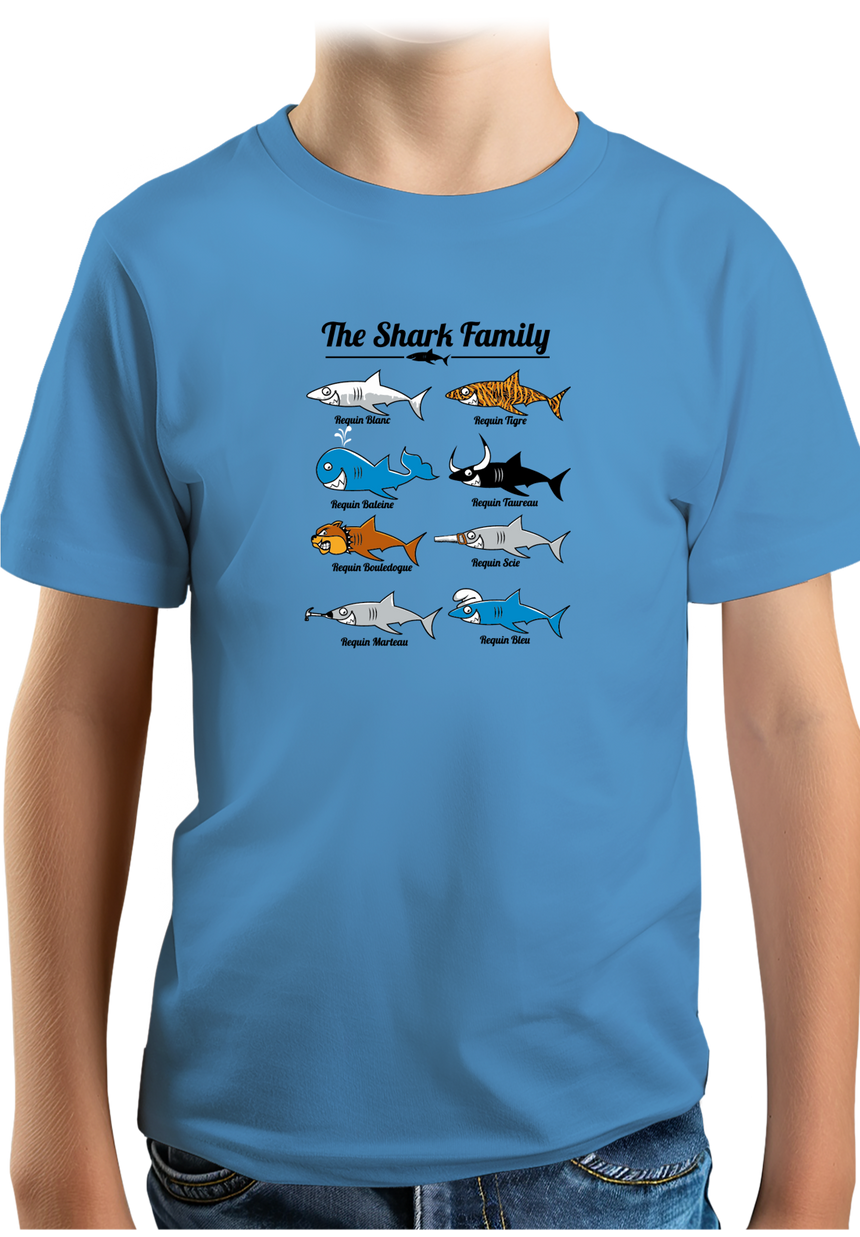 T-Shirt Garçon La famille requin