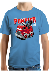 T-Shirt Garçon Camion de pompier dessin animé