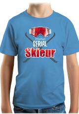 T-Shirt Garçon Attention serial skieur