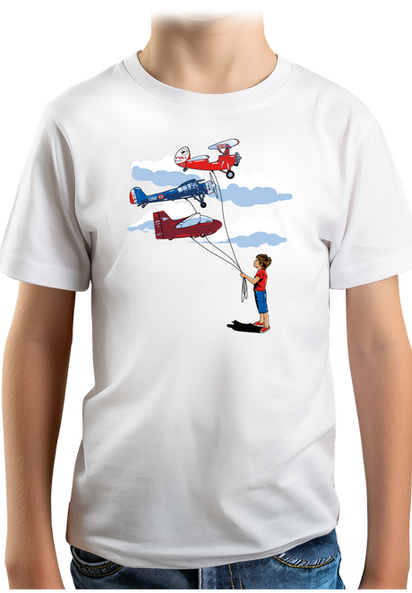 T-Shirt Garçon Enfant Avec 3 ballons Avion