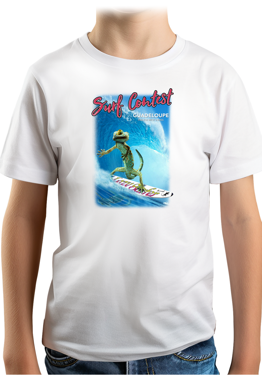 T-Shirt Garçon Surf contest en Guadeloupe