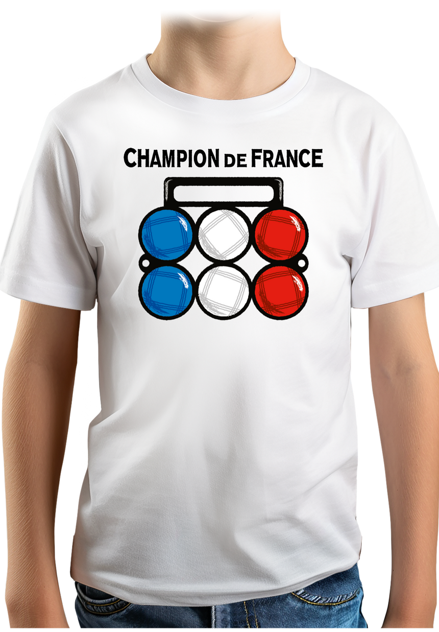 T-Shirt Garçon Champion de France de pétanque
