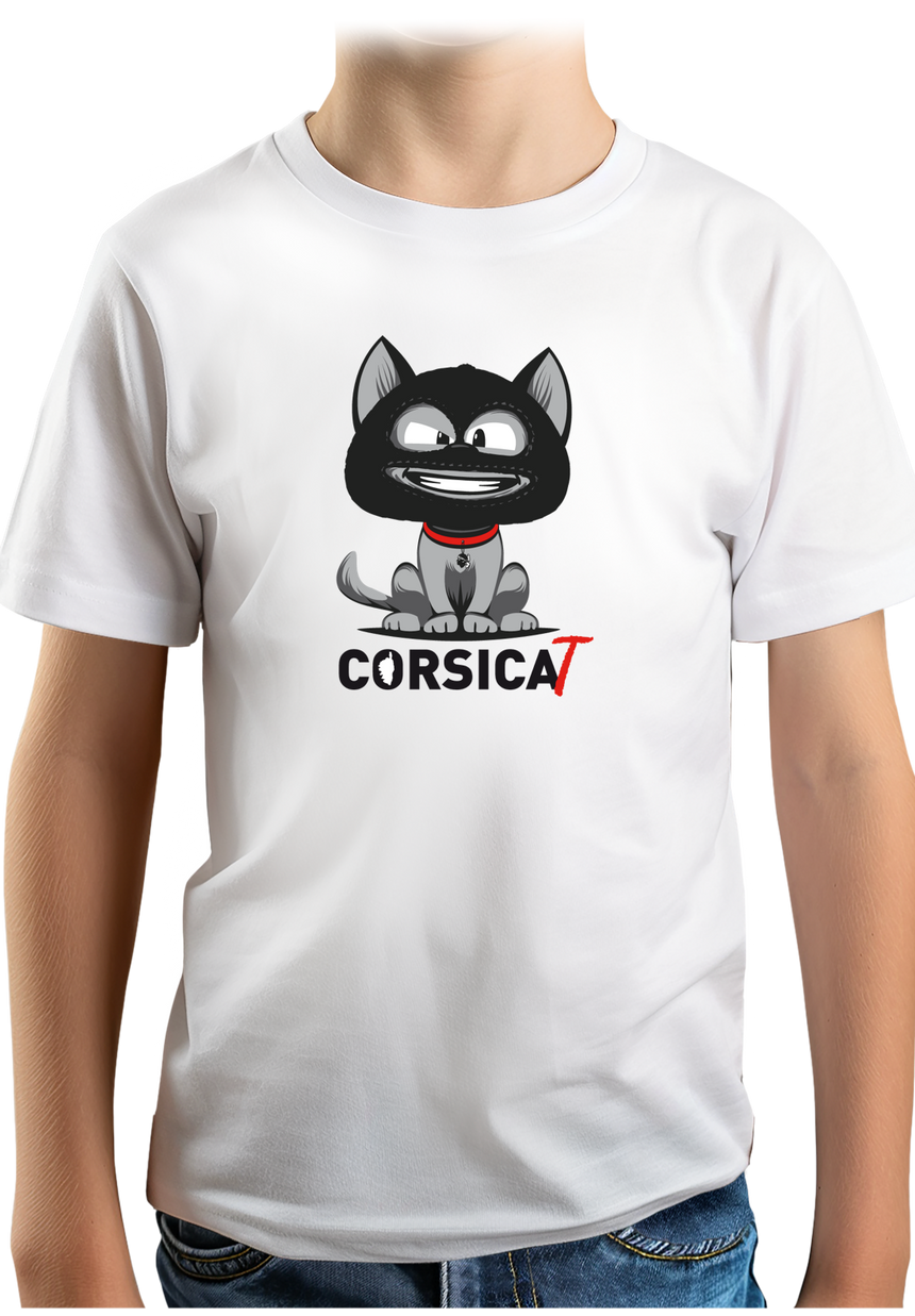 T-Shirt Garçon Chat Corse cagoulé