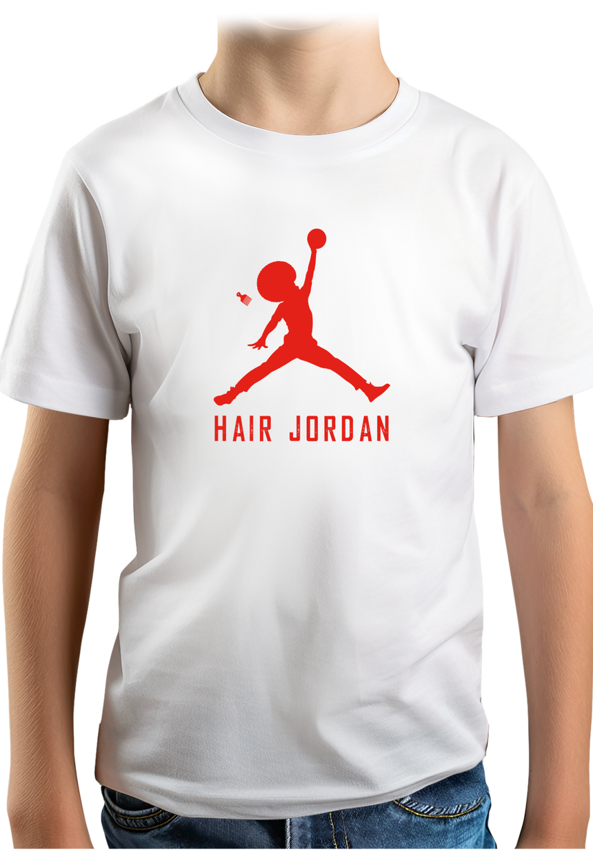 T-Shirt Garçon Hair Jordan fait du basket