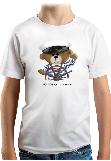 T-Shirt Garçon Ourson marin d'eau douce