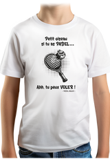 T-Shirt Garçon Padel avec l'oiseau énervé