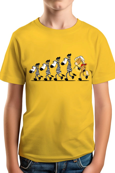 T-Shirt Garçon Fin De Cavale zèbre et cheval