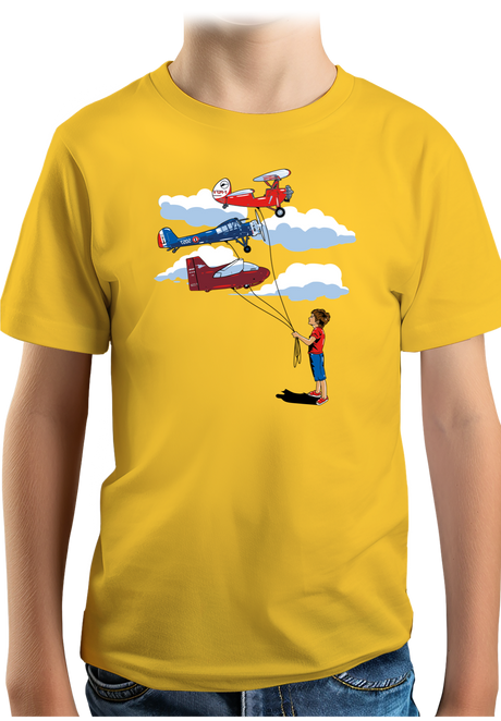 T-Shirt Garçon Enfant Avec 3 ballons Avion