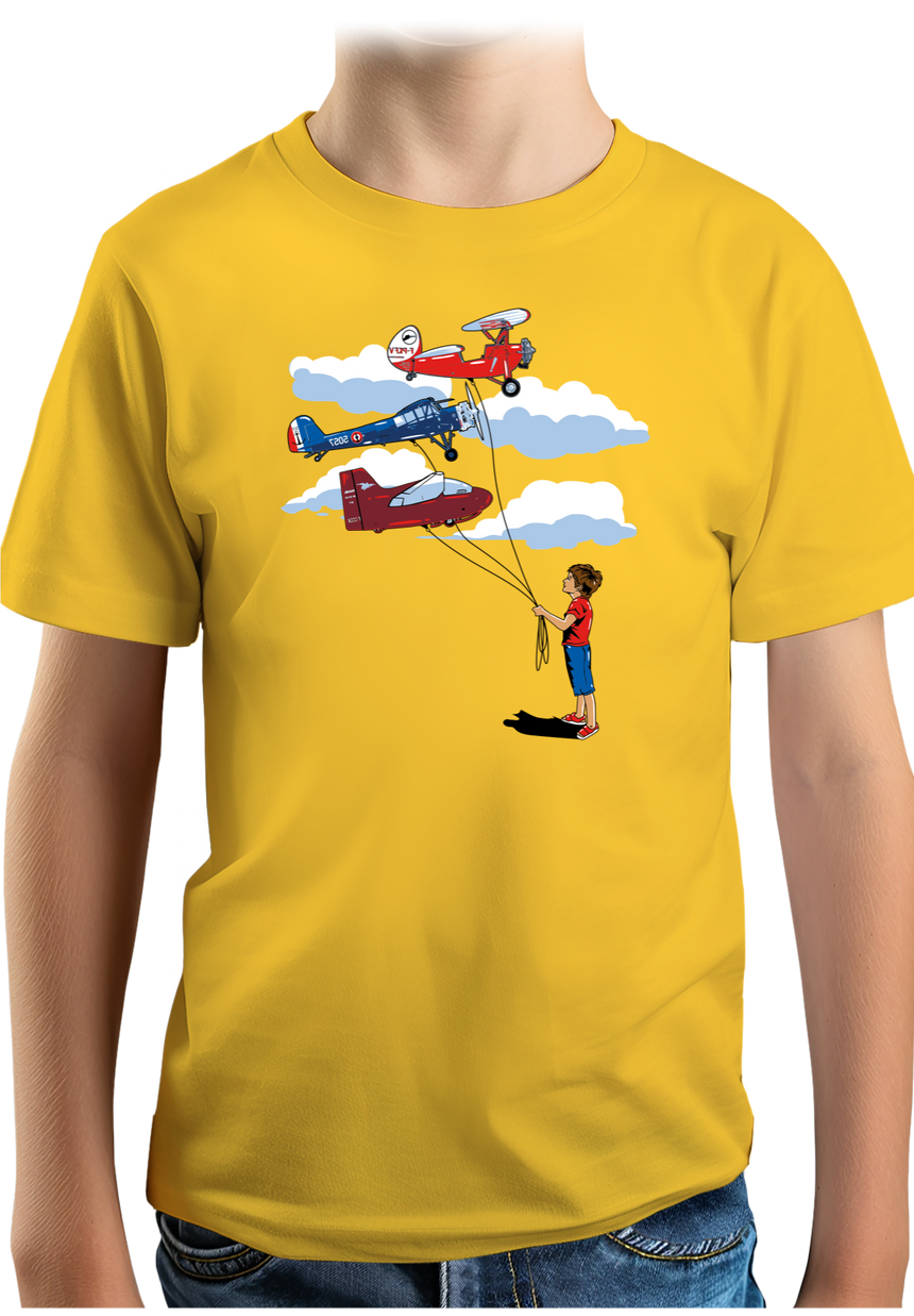 T-Shirt Garçon Enfant Avec 3 ballons Avion