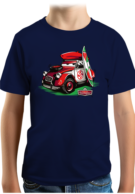 T-Shirt Garçon 2 cv sur la route du pays basque