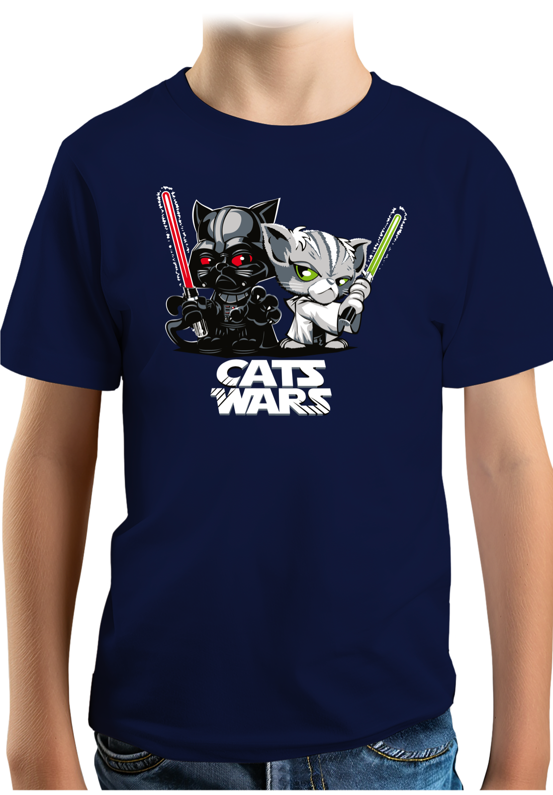 T-Shirt Garçon Le coté obscur des chats