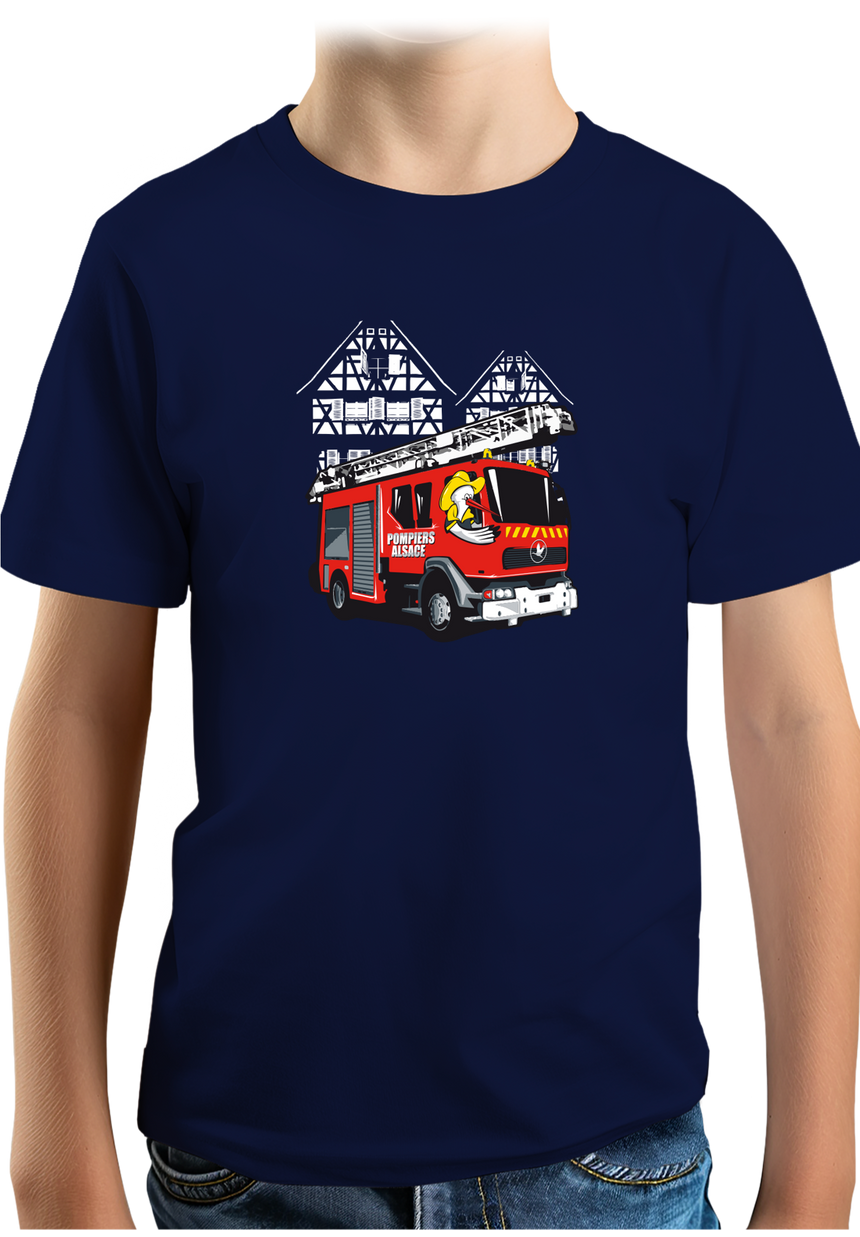 T-Shirt Garçon Les cigognes, les Pompiers Alsacien