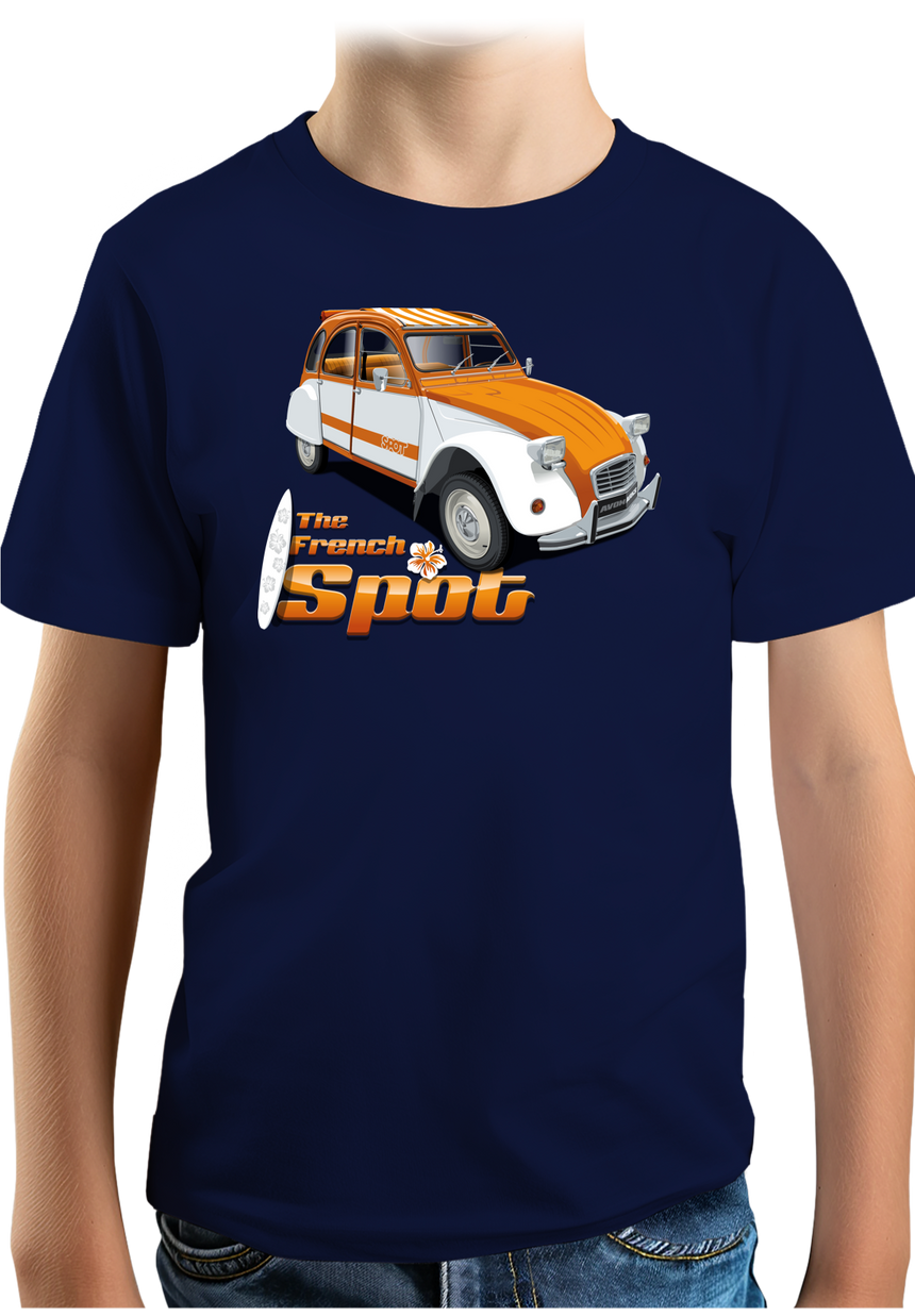 T-Shirt Garçon Voiture 2CV French spot sud avec surf