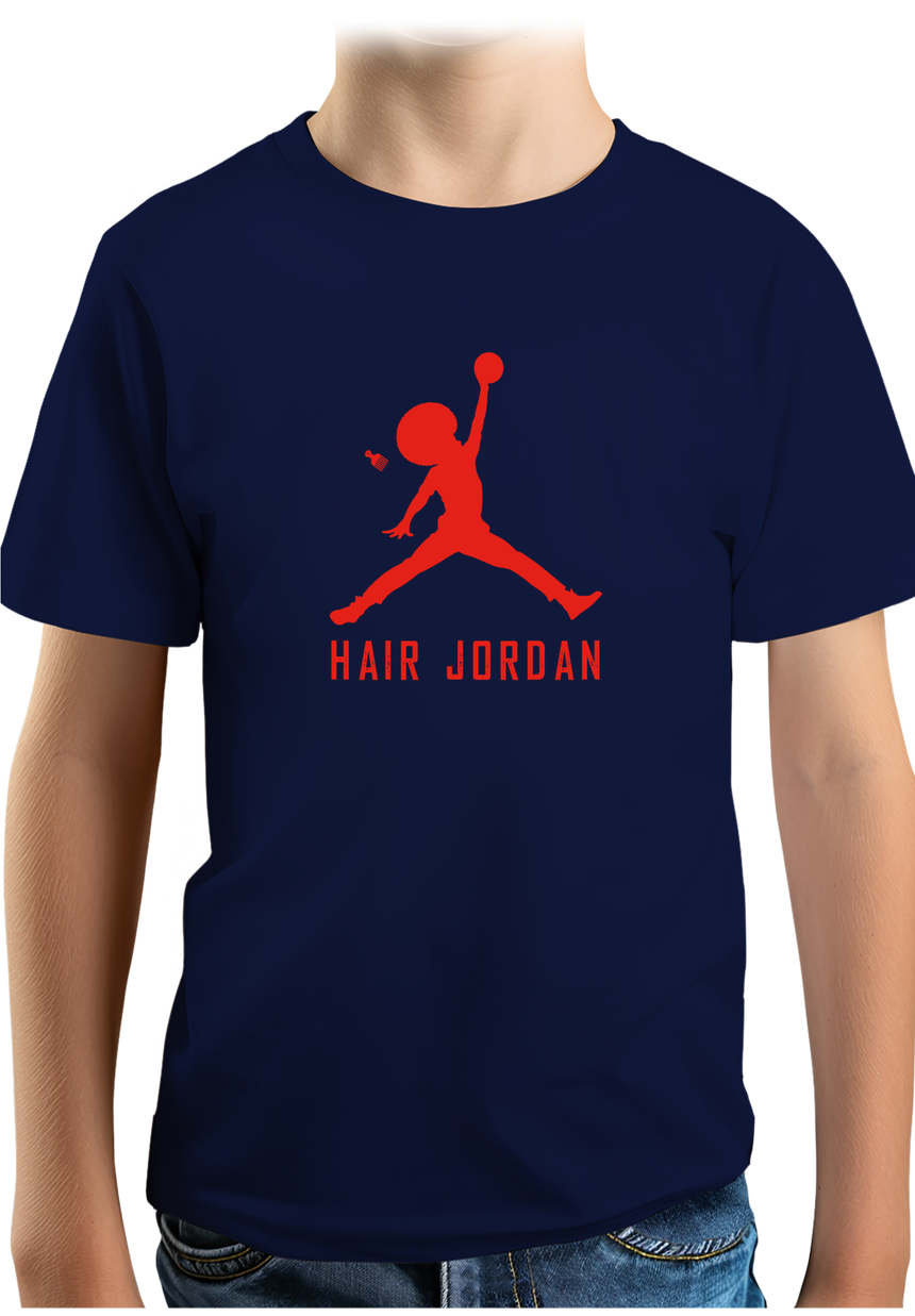T-Shirt Garçon Hair Jordan fait du basket