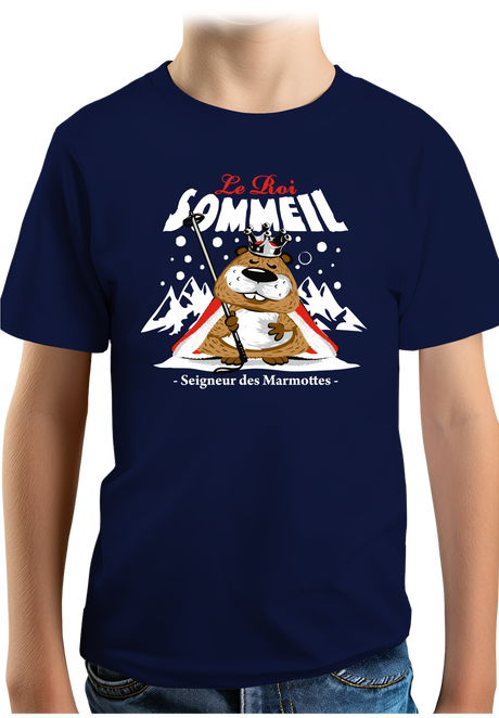 T-Shirt Garçon Le roi sommeil, seigneur des marmottes