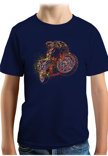 T-Shirt Garçon Dessin moto abstrait