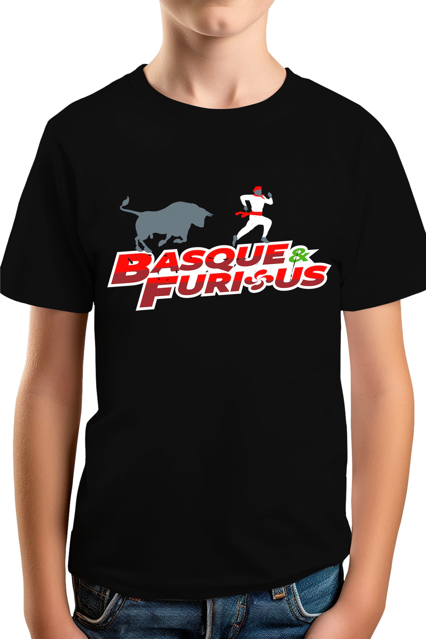 Tee-Shirt Garçon Les fetes basque avec le taureau