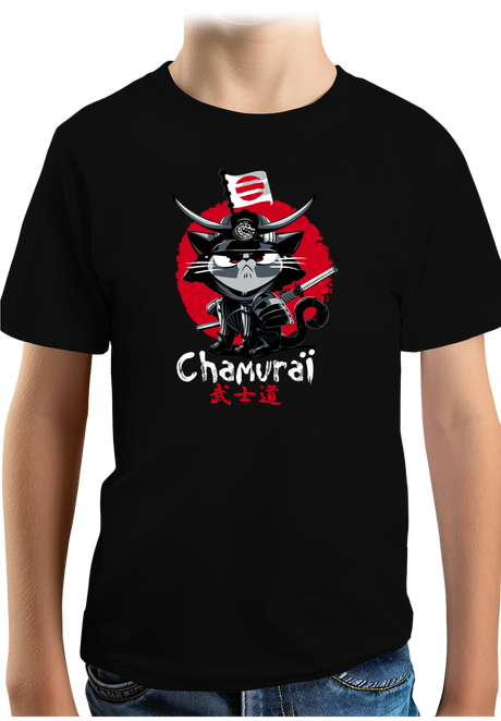 T-Shirt Garçon Chat en samouraï