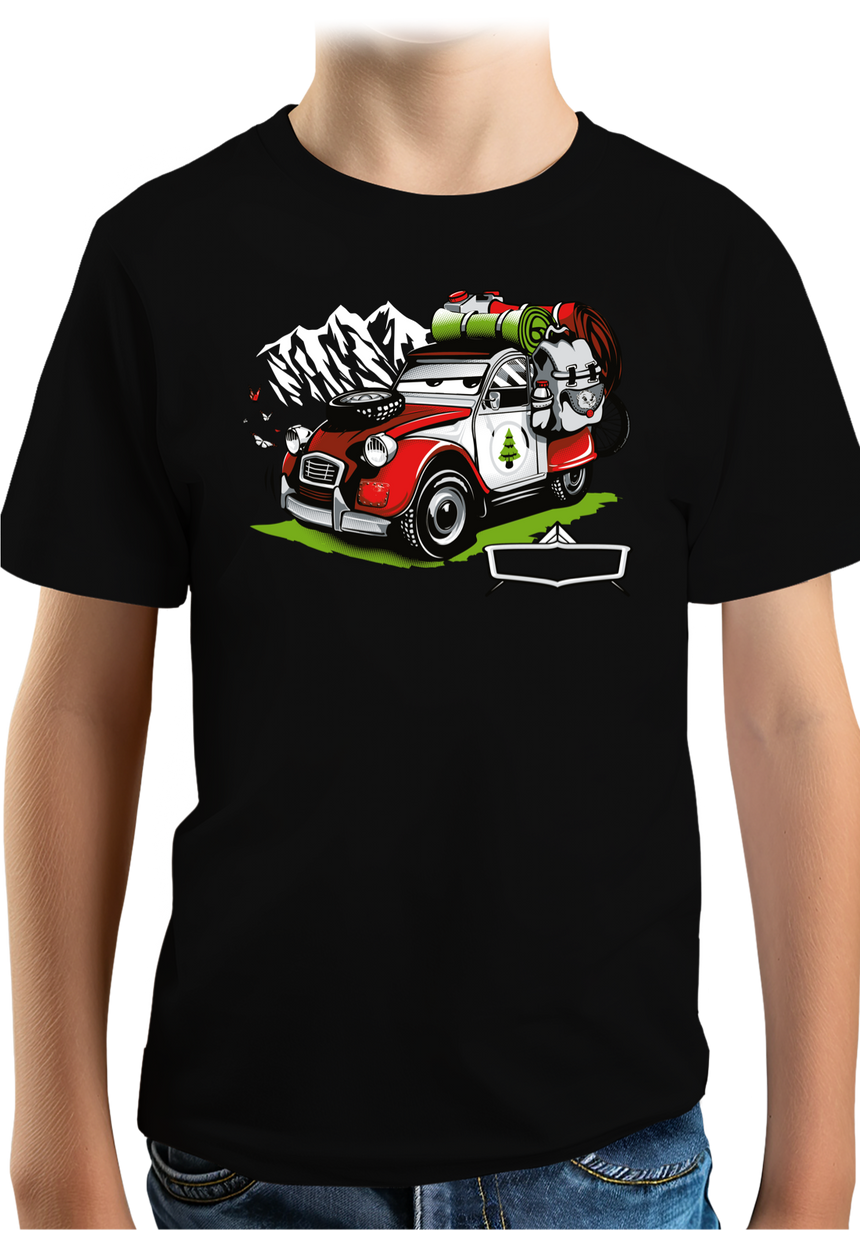 T-Shirt Garçon Voiture 2CV à la montagne