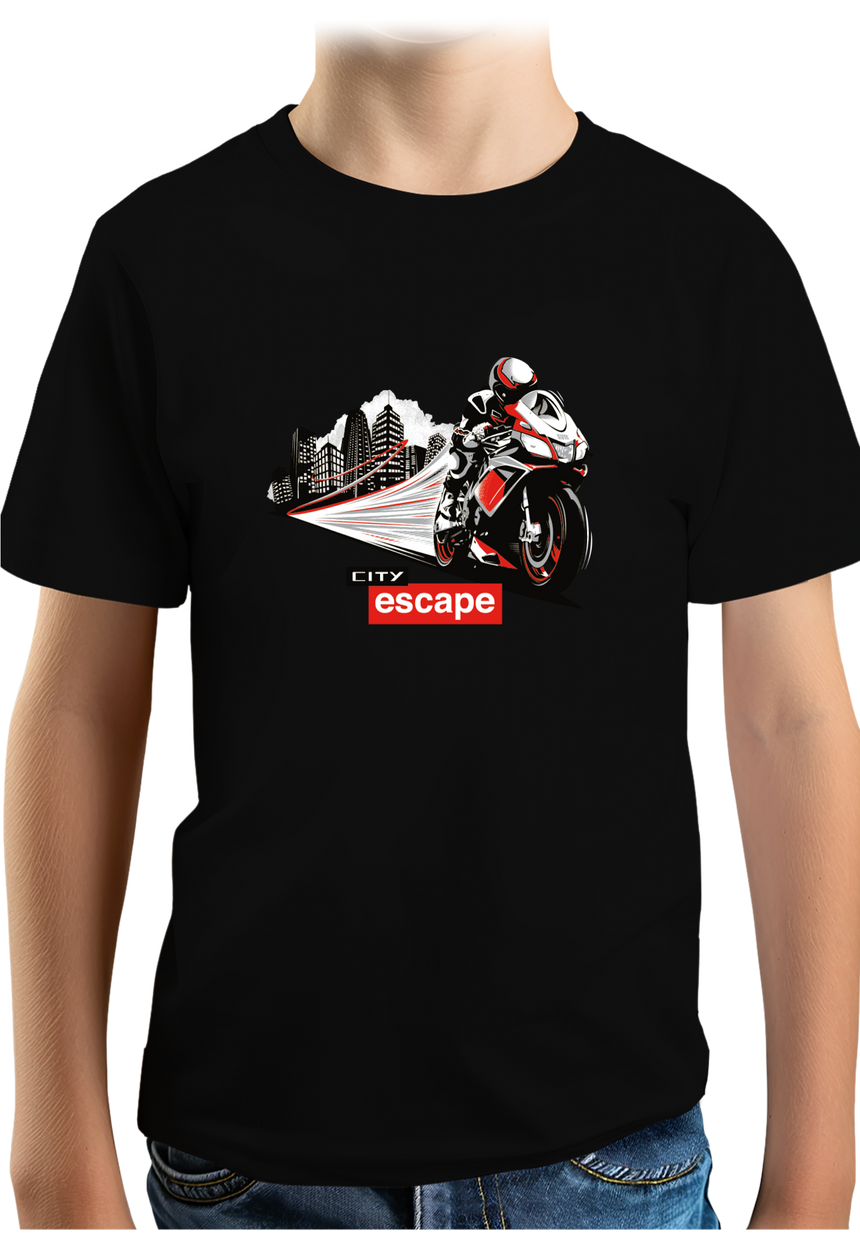 T-Shirt Garçon Milan city escape en moto