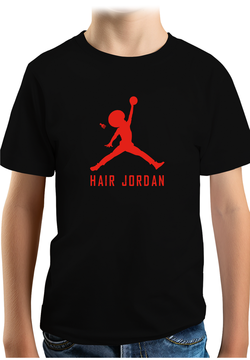 T-Shirt Garçon Hair Jordan fait du basket