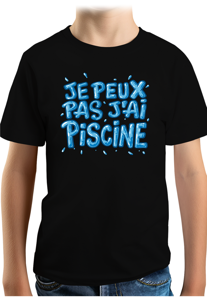 T-Shirt Garçon Je peux pas, j'ai piscine