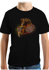 T-Shirt Garçon Dessin moto abstrait