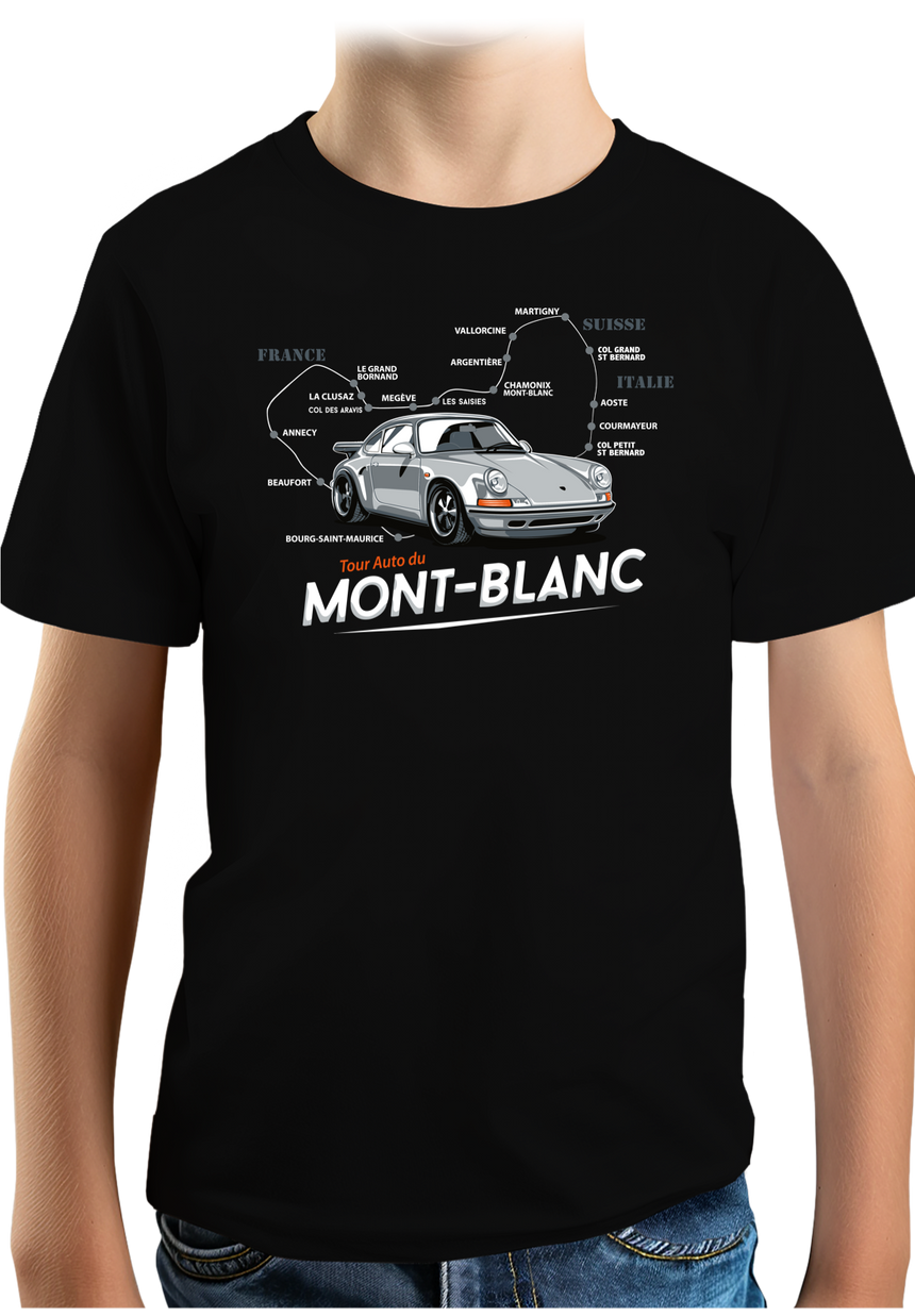 T-Shirt Garçon Le Tour du Mont blanc en Voiture Turbo