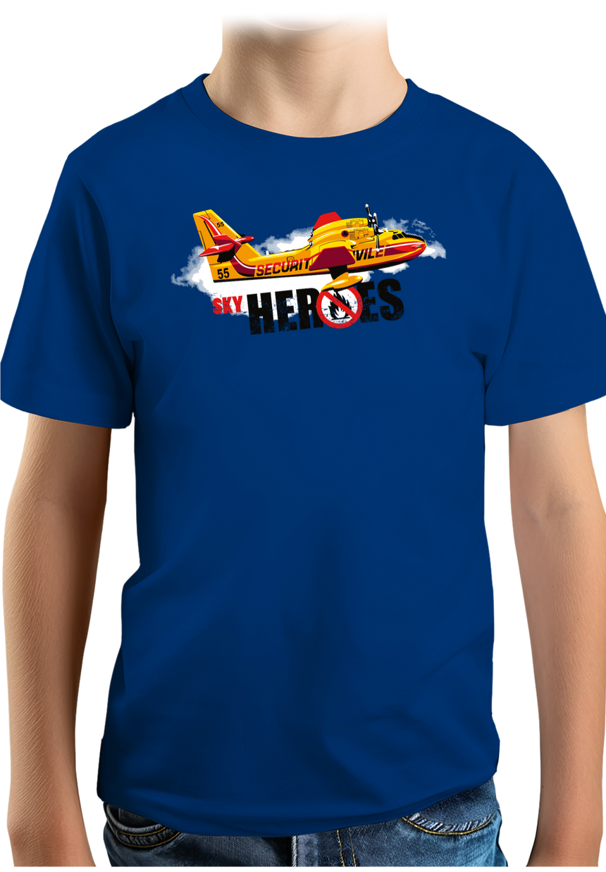 T-Shirt Garçon Avion pompier pour éteindre les feux