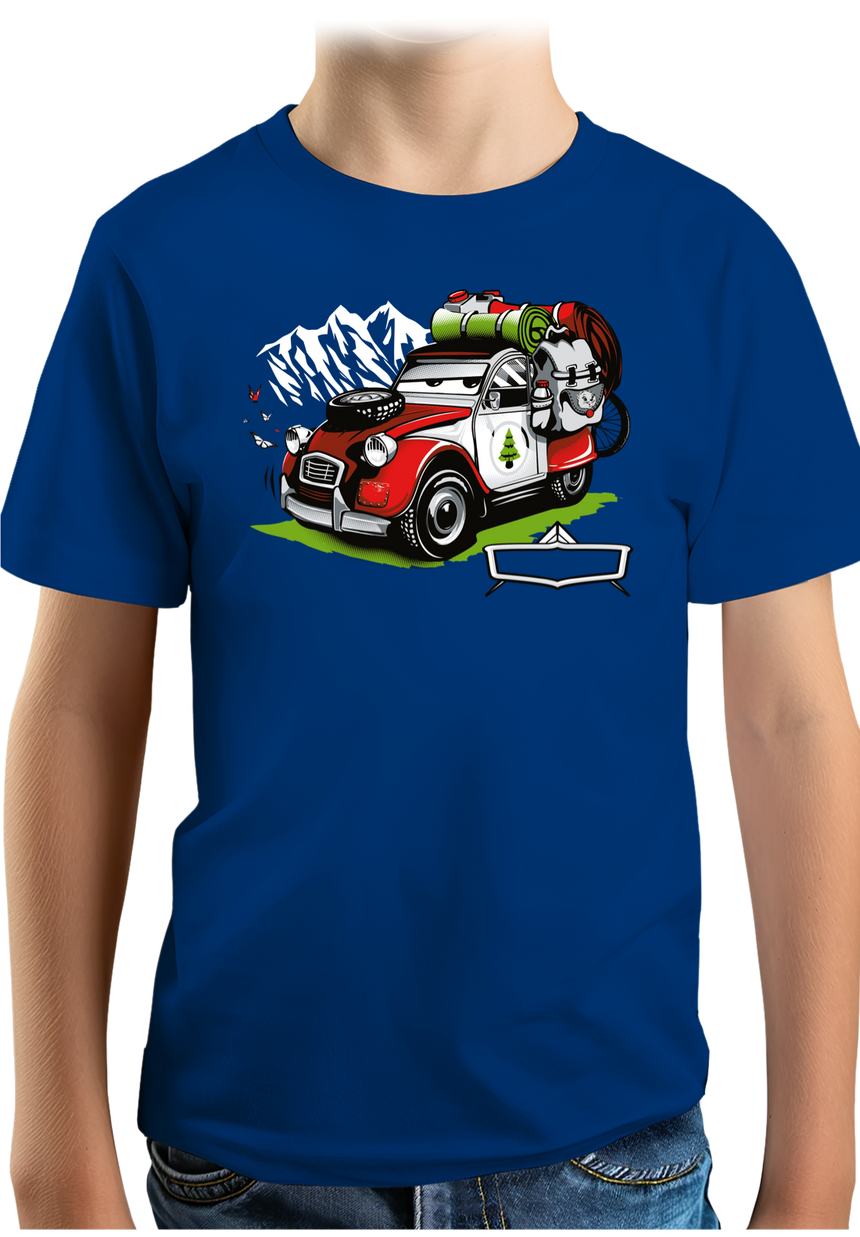 T-Shirt Garçon Voiture 2CV à la montagne
