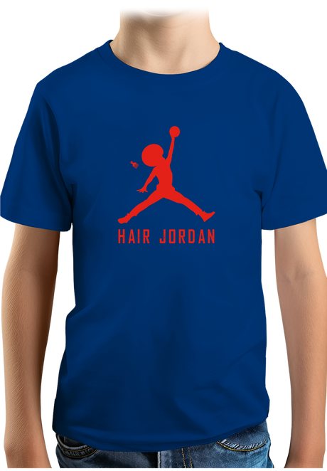 T-Shirt Garçon Hair Jordan fait du basket