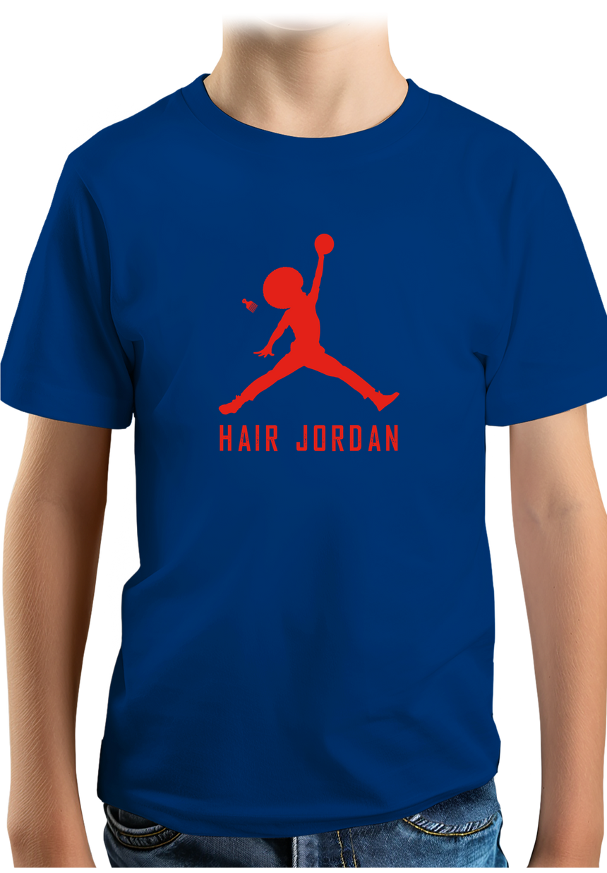 T-Shirt Garçon Hair Jordan fait du basket