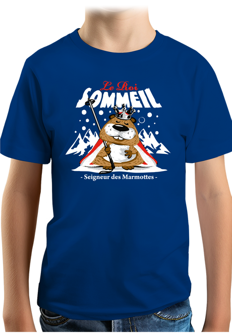 T-Shirt Garçon Le roi sommeil, seigneur des marmottes