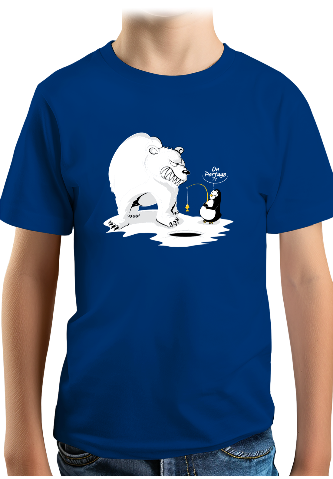 T-Shirt Garçon Ours et pingouin sur la banquise