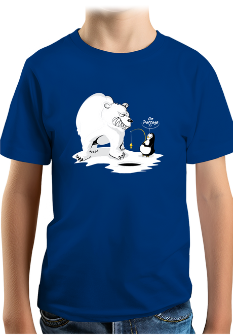 T-Shirt Garçon Ours et pingouin sur la banquise