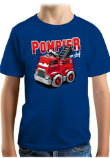 T-Shirt Garçon Camion de pompier dessin animé