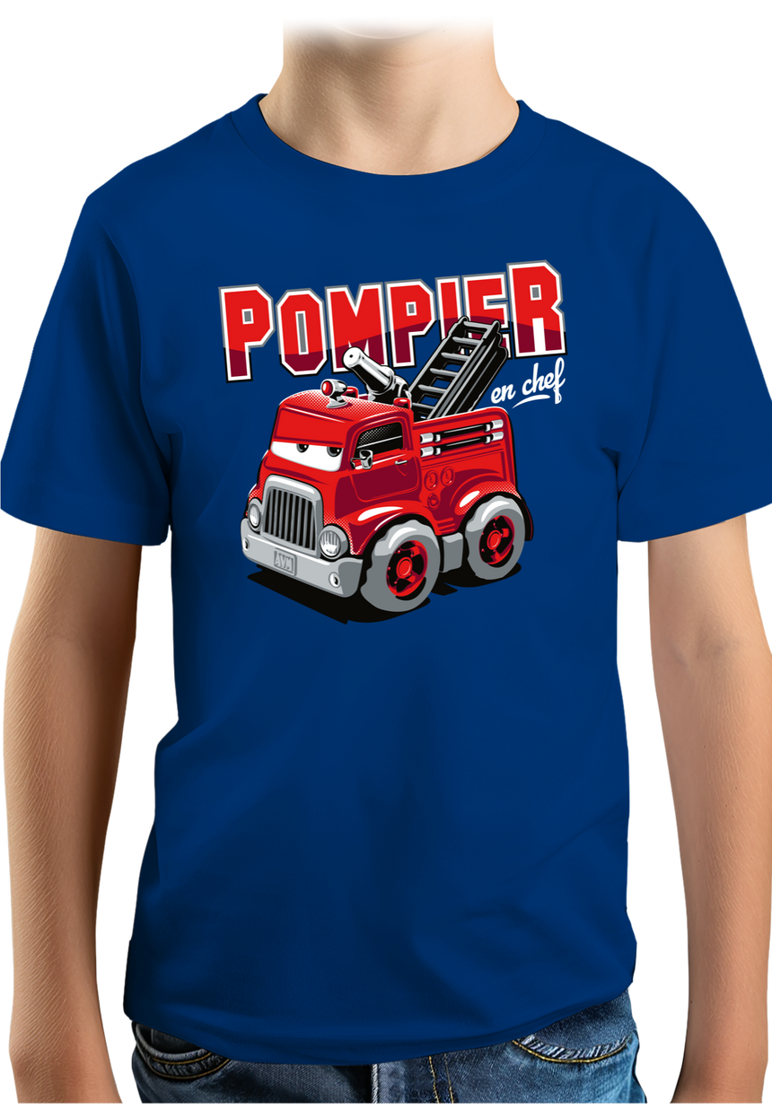 T-Shirt Garçon Camion de pompier en chef