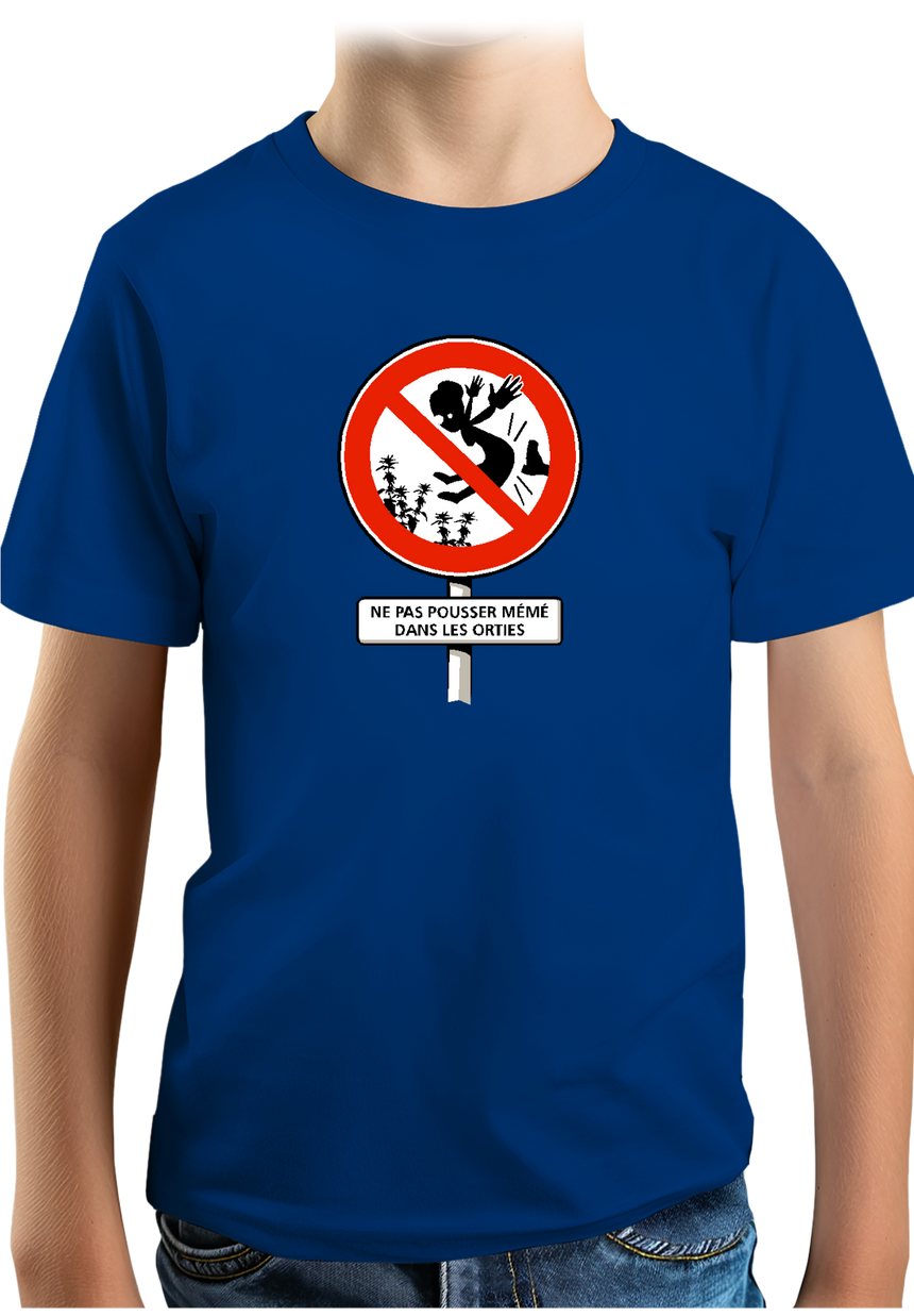 T-Shirt Garçon Faut pas pousser mémé dans les orties