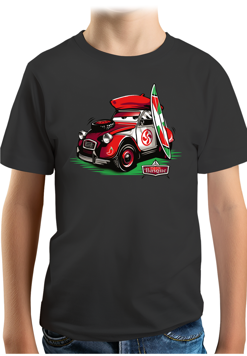 T-Shirt Garçon Voiture 2CV du Pays-Basque