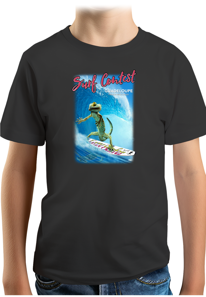 T-Shirt Garçon Surf contest en Guadeloupe