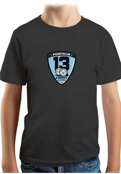 T-Shirt Garçon Fanny au bar, Pointeur Pétanque