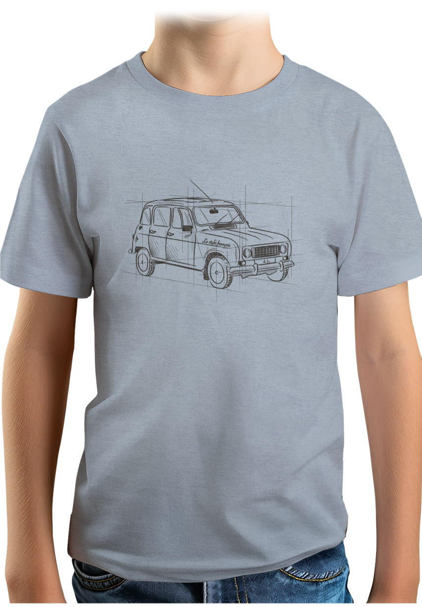 T-Shirt Garçon Voiture 4L en dessin