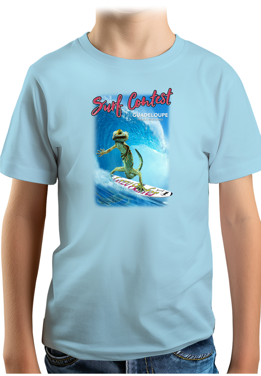 T-Shirt Garçon Surf contest en Guadeloupe