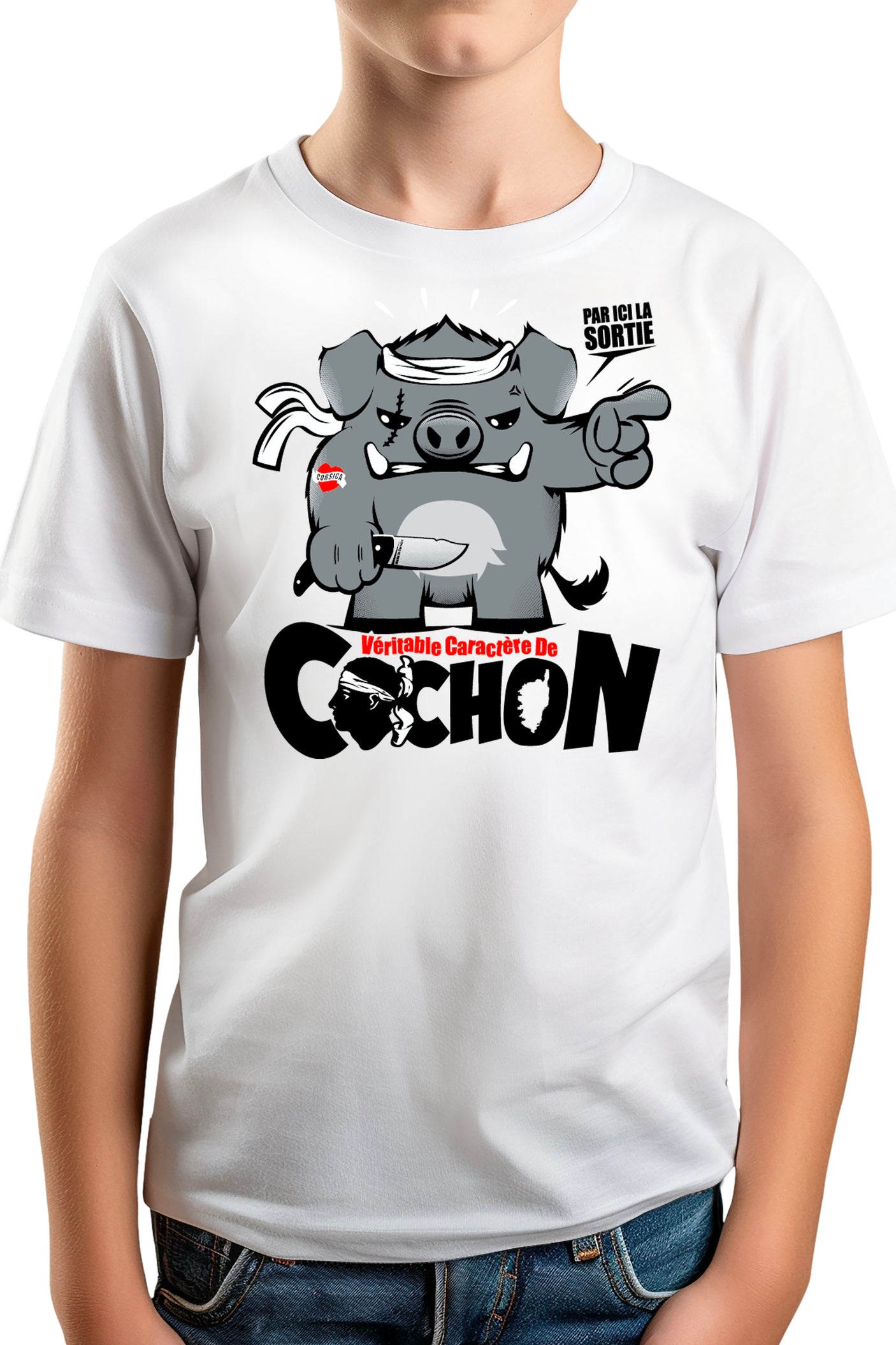 Tee-Shirt Garçon Veritable Caractere De Cochon