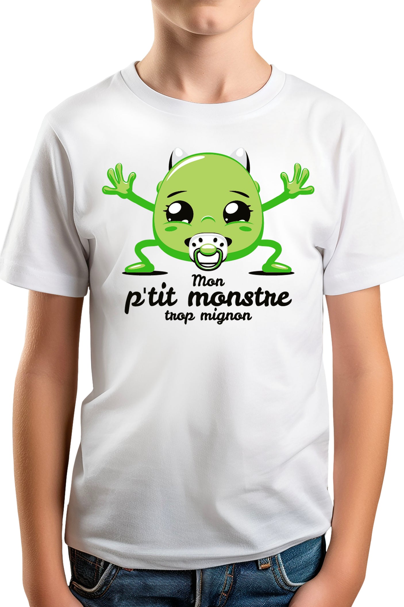 Tee-Shirt Garçon Mon petit monstre ...trop mignon