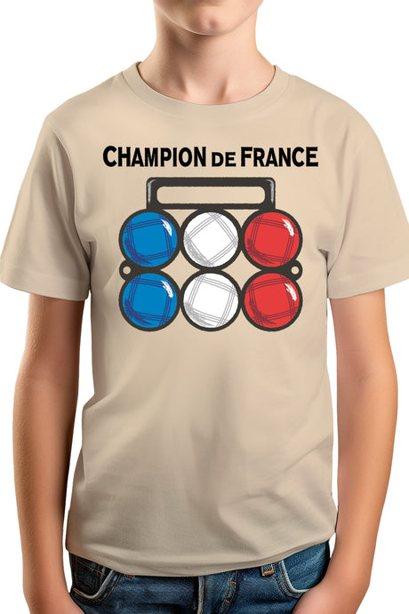 Tee-Shirt Garçon Champion de France pétanque
