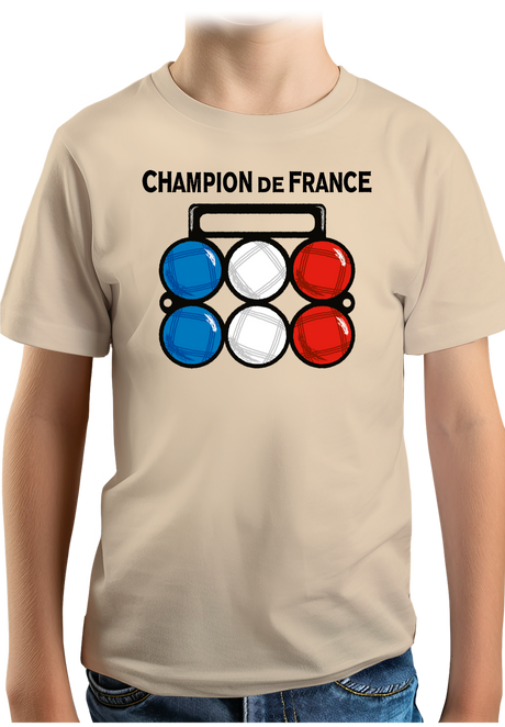 T-Shirt Garçon Champion de France pétanque