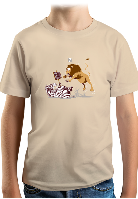 T-Shirt Garçon Zèbre vs Lion : 5 fruits légumes par jour