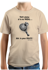 T-Shirt Garçon Padel avec l'oiseau énervé